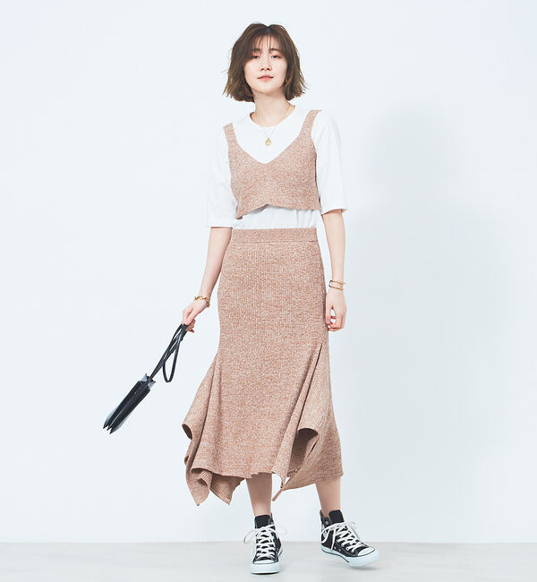 Rouge vif「ニットヘムフレアスカート」|スカート|