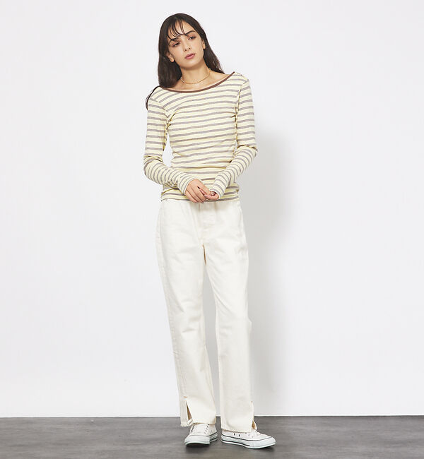 Rouge vif「【Robert P. Miller】パネルリブ バックオープンロンT / 背あき」|Tシャツ・カットソー|