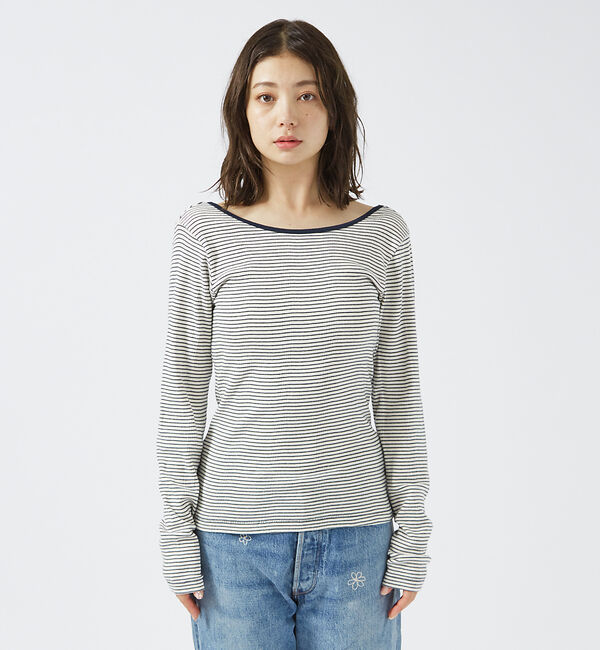 Rouge vif「【Robert P. Miller】パネルリブ バックオープンロンT / 背あき」|Tシャツ・カットソー|