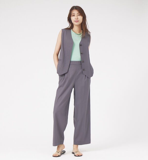 qualite「《セットアップ対応》ブライトリネンワイドパンツ」|その他|