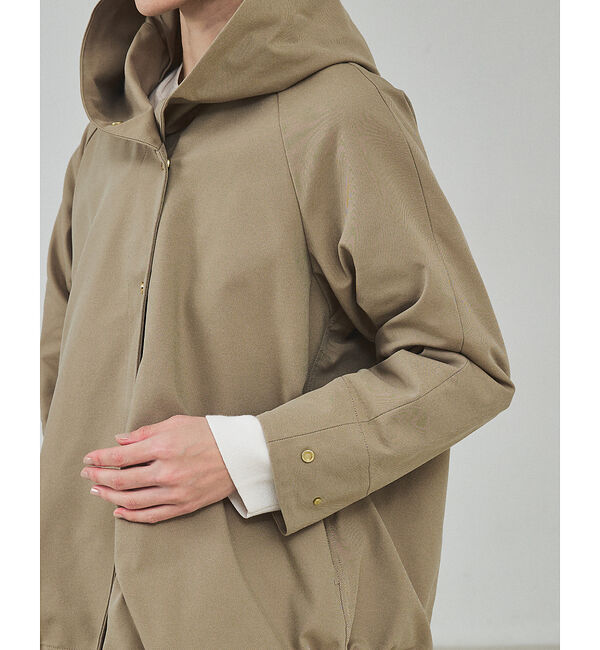 qualite「在庫あるのみ！【小顔効果抜群！大人のフードブルゾン】タスランストレッチフードブル」|ブルゾン・スタジャン|