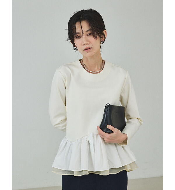 qualite「タフタコンビプルオーバー」|シャツ・ブラウス|