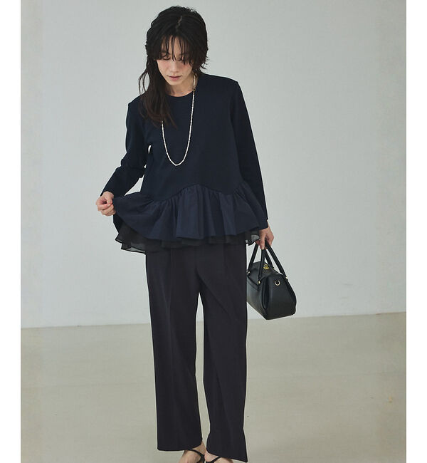 qualite「タフタコンビプルオーバー」|シャツ・ブラウス|