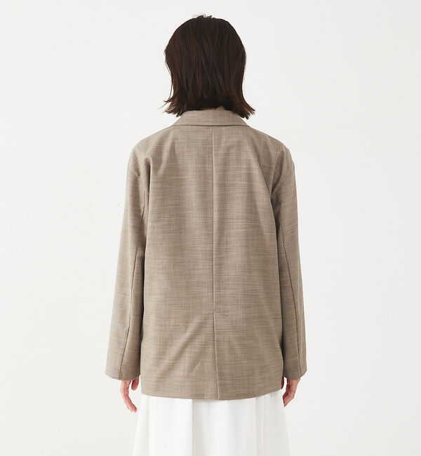 abahouse mavie「【LEE掲載・セットアップ対応】メランジ調ダブルジャケット/リネンライクジャケッ」|テーラードジャケット|
