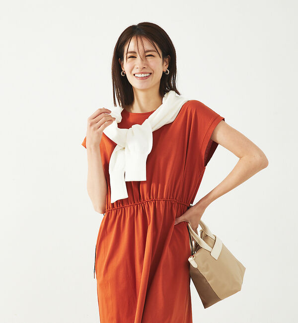 abahouse mavie「【大人のいちまんワンピ/接触冷感】シルケットドロストワンピース」|ワンピース|