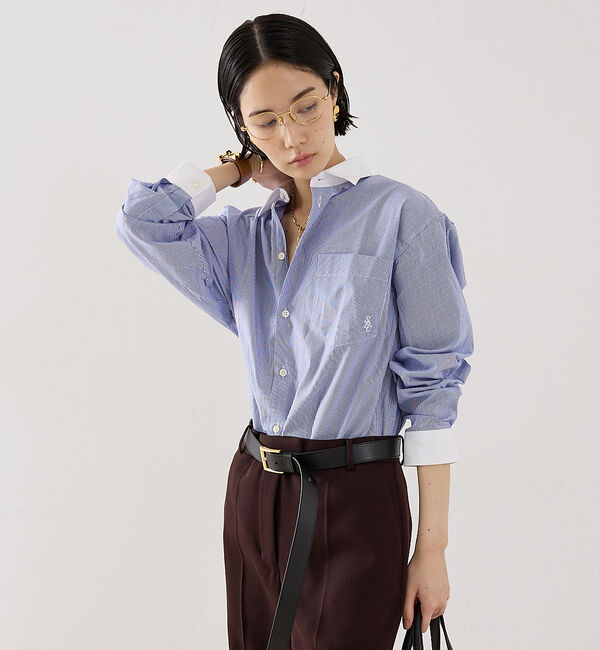 The Store by C' 「【Sporty&Rich】SRC Oversized Shirt／クレリックシャ」|シャツ・ブラウス|