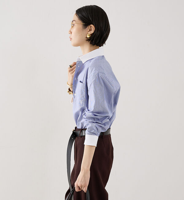 The Store by C' 「【Sporty&Rich】SRC Oversized Shirt／クレリックシャ」|シャツ・ブラウス|