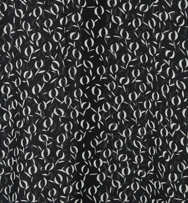 TIARA「モノトーンリーフプリントペプラムブラウス」|シャツ・ブラウス|