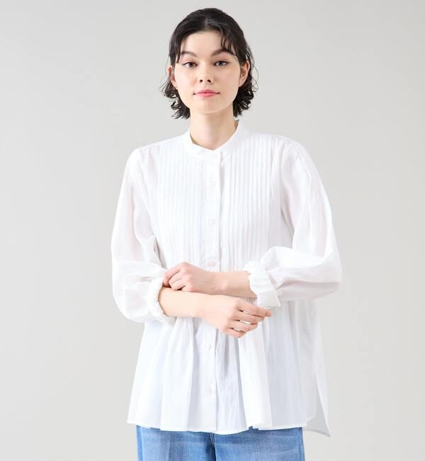 TIARA「タックオーバーシャツブラウス（セットアップ可）」|シャツ・ブラウス|ホワイト