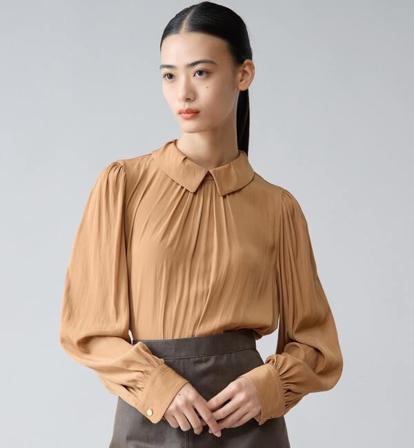 TIARA「タックカラー付ブラウス」|シャツ・ブラウス|