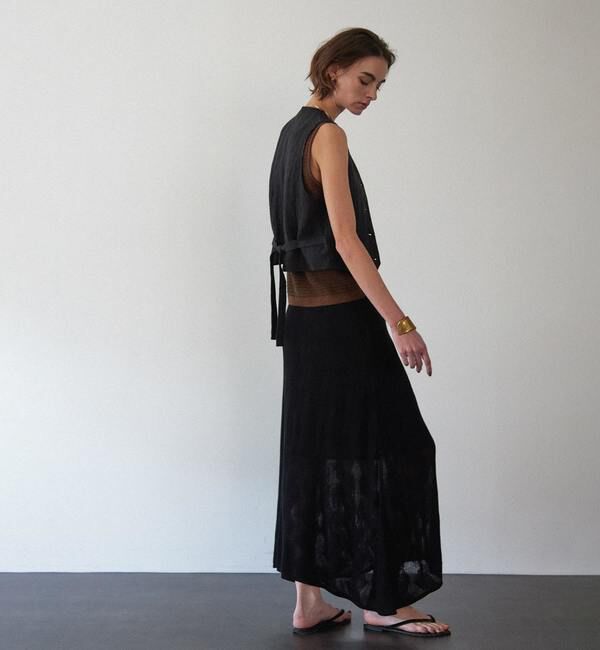 Liesse「透かし柄ニットフレアスカート」|スカート|