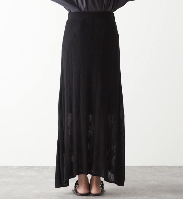 Liesse「透かし柄ニットフレアスカート」|スカート|