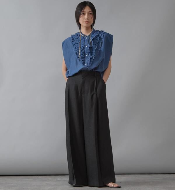 Liesse「《定番》麻調タックワイドパンツ」|その他|