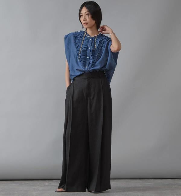 Liesse「《定番》麻調タックワイドパンツ」|その他|