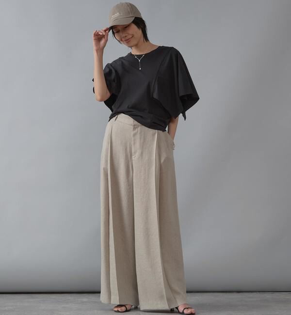 Liesse「《定番》麻調タックワイドパンツ」|その他|