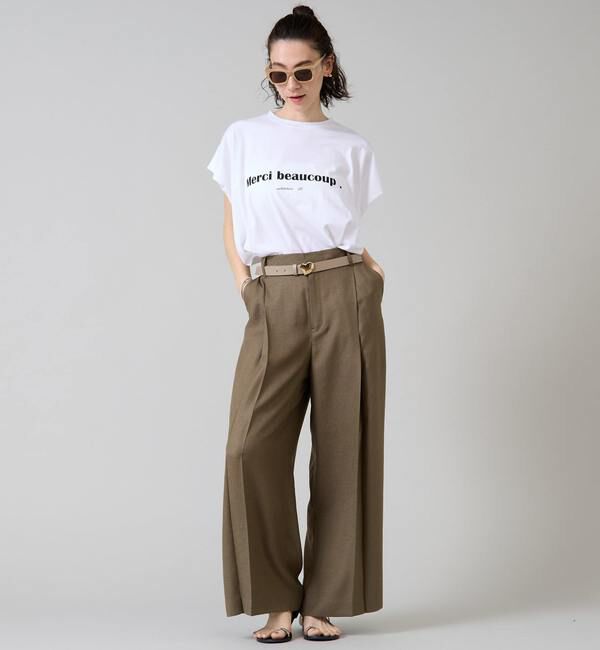 Liesse「《定番》麻調タックワイドパンツ」|その他|