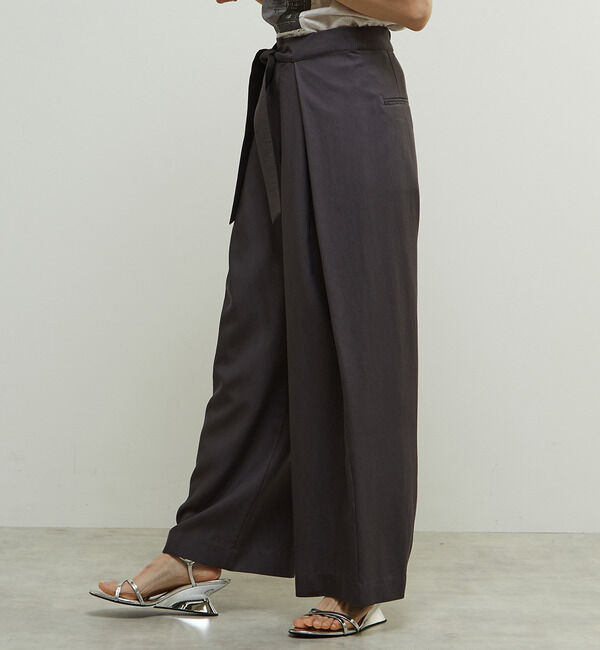 SOFFITTO「両サイド折り返しラップデザインセミワイドパンツ」|その他|