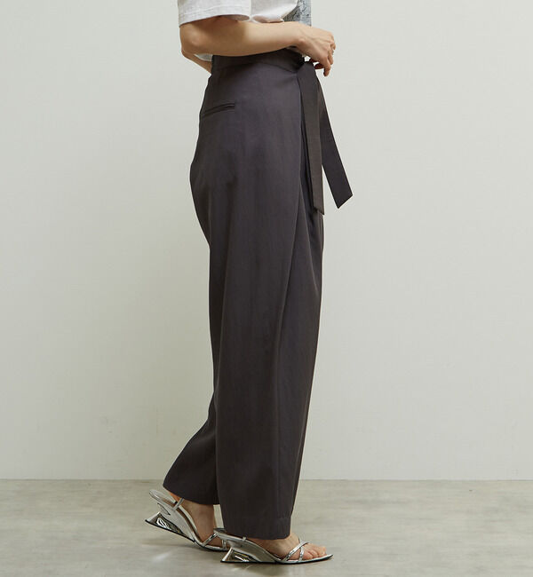 SOFFITTO「両サイド折り返しラップデザインセミワイドパンツ」|その他|