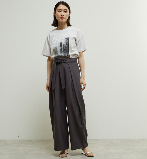 SOFFITTO「両サイド折り返しラップデザインセミワイドパンツ」|その他|