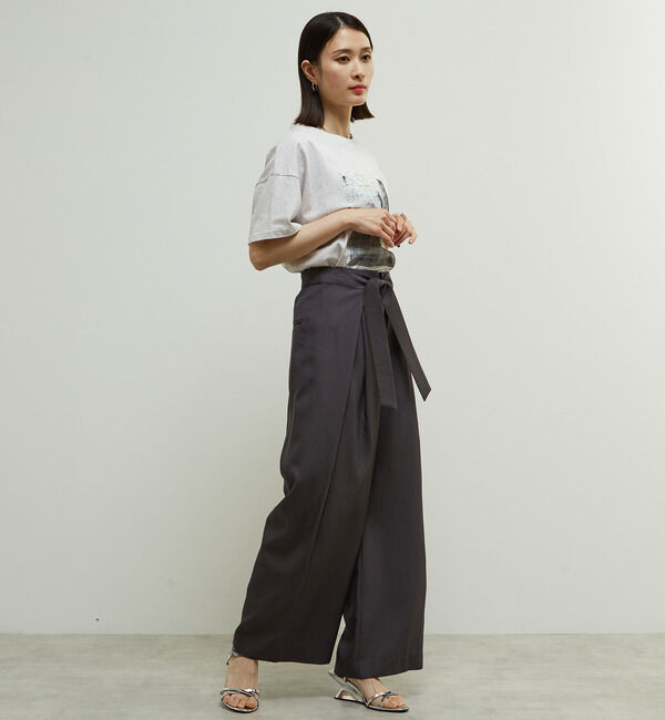 SOFFITTO「両サイド折り返しラップデザインセミワイドパンツ」|その他|