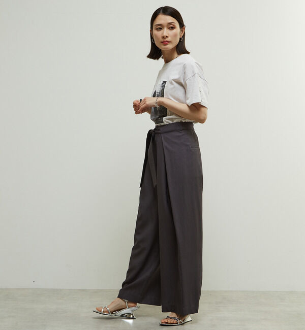 SOFFITTO「両サイド折り返しラップデザインセミワイドパンツ」|その他|