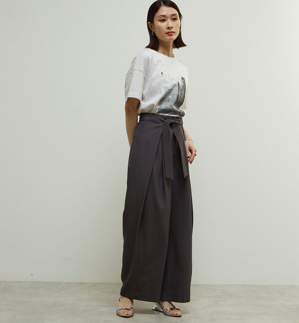 SOFFITTO「両サイド折り返しラップデザインセミワイドパンツ」|その他|