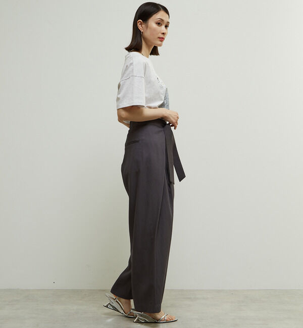 SOFFITTO「両サイド折り返しラップデザインセミワイドパンツ」|その他|