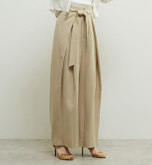SOFFITTO「両サイド折り返しラップデザインセミワイドパンツ」|その他|