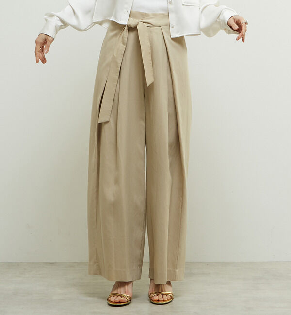 SOFFITTO「両サイド折り返しラップデザインセミワイドパンツ」|その他|