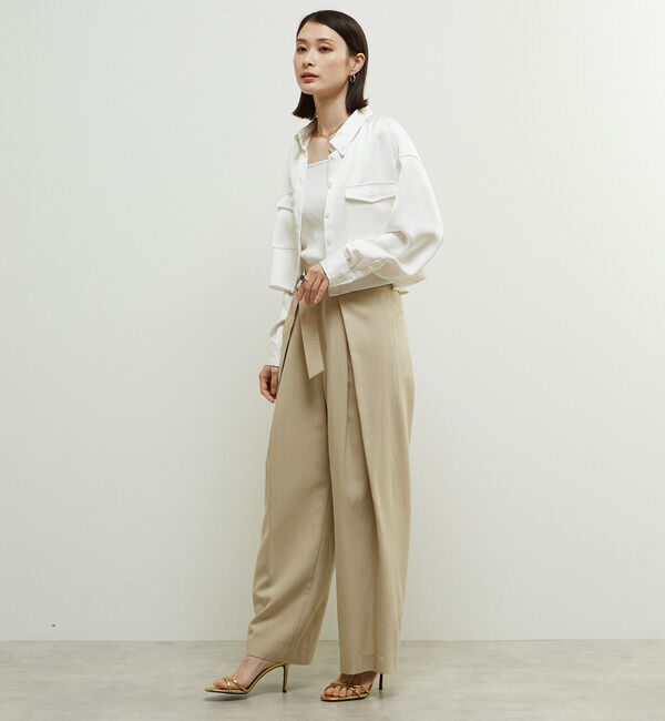 SOFFITTO「両サイド折り返しラップデザインセミワイドパンツ」|その他|