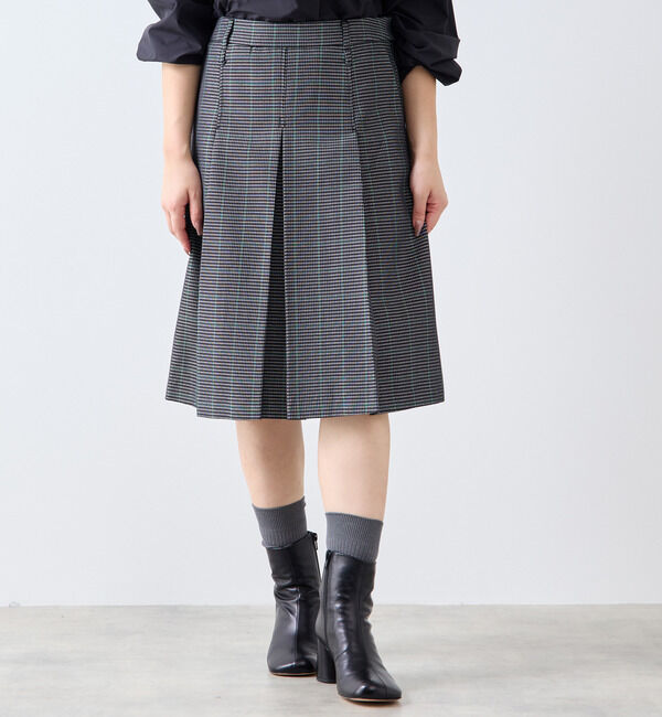 SOFFITTO「ボックスプリーツスカート」|スカート|ブラック系その他