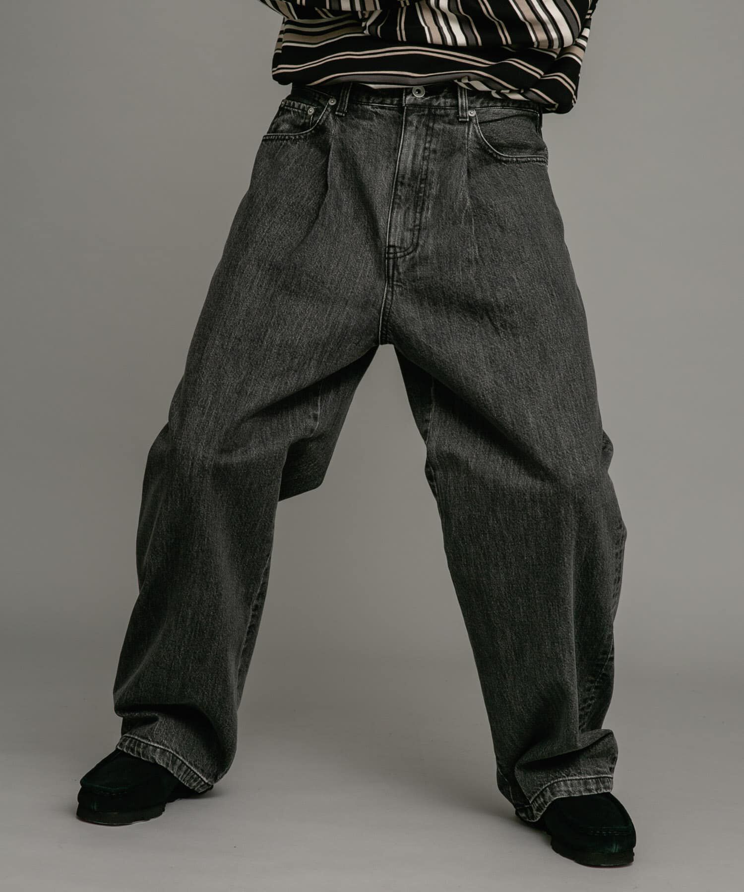 Sonny Label 「タックワイドデニムパンツ」|デニム|