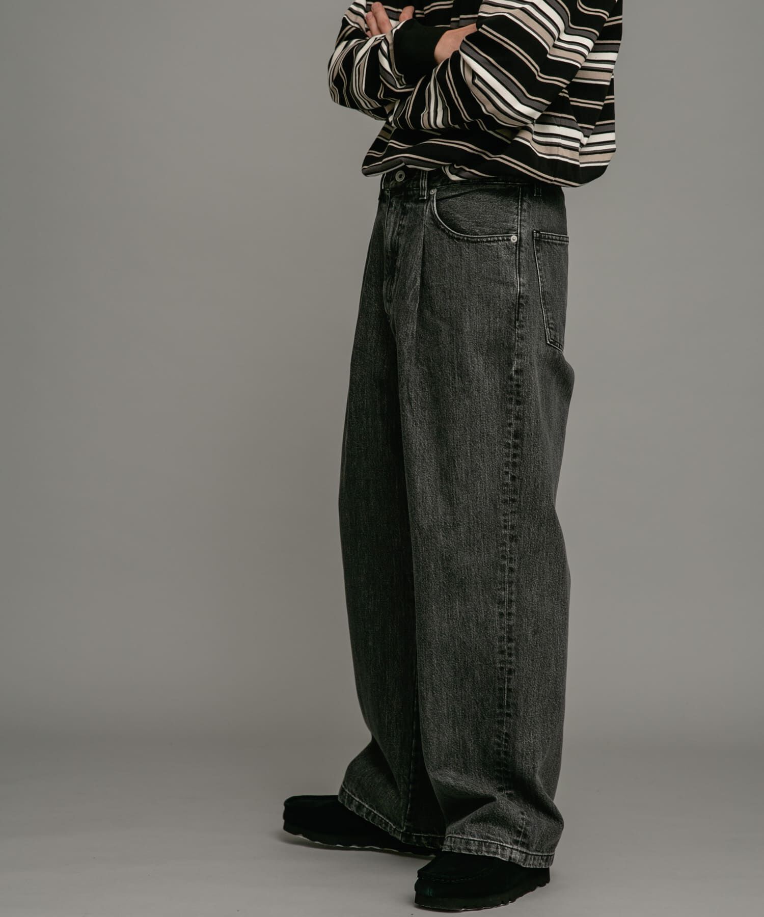 Sonny Label 「タックワイドデニムパンツ」|デニム|