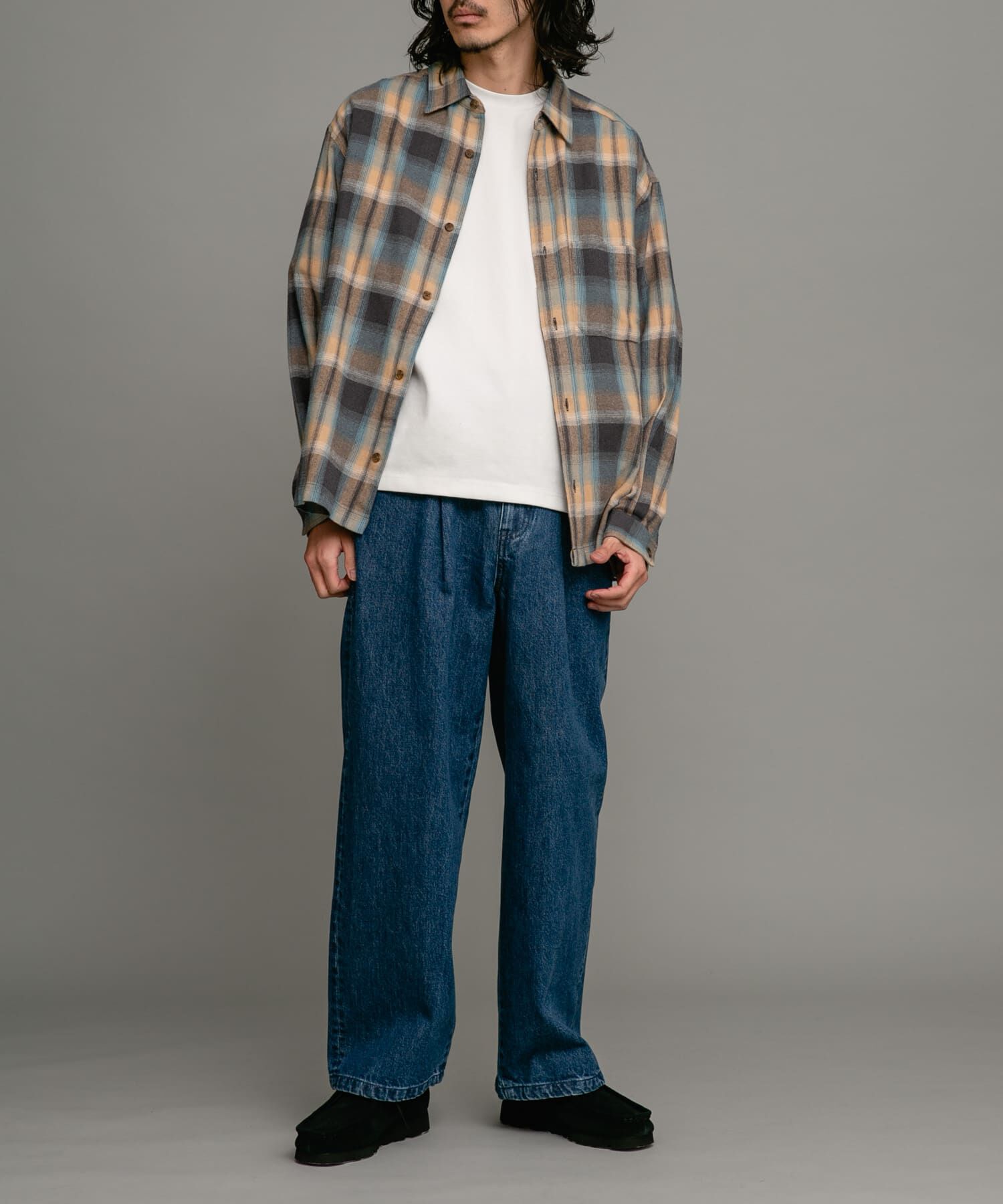 Sonny Label 「タックワイドデニムパンツ」|デニム|