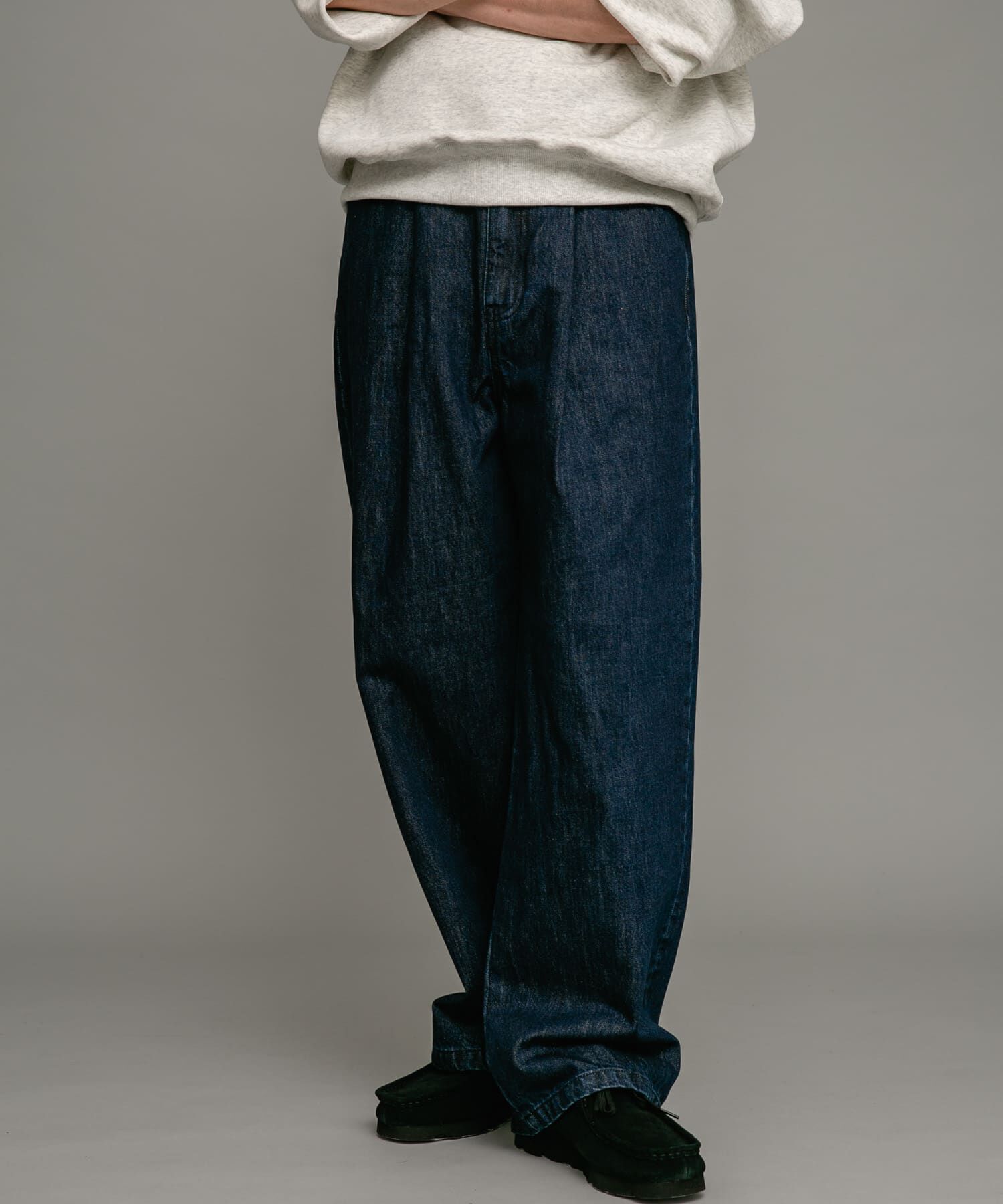 Sonny Label 「タックワイドデニムパンツ」|デニム|ワンウォッシュ