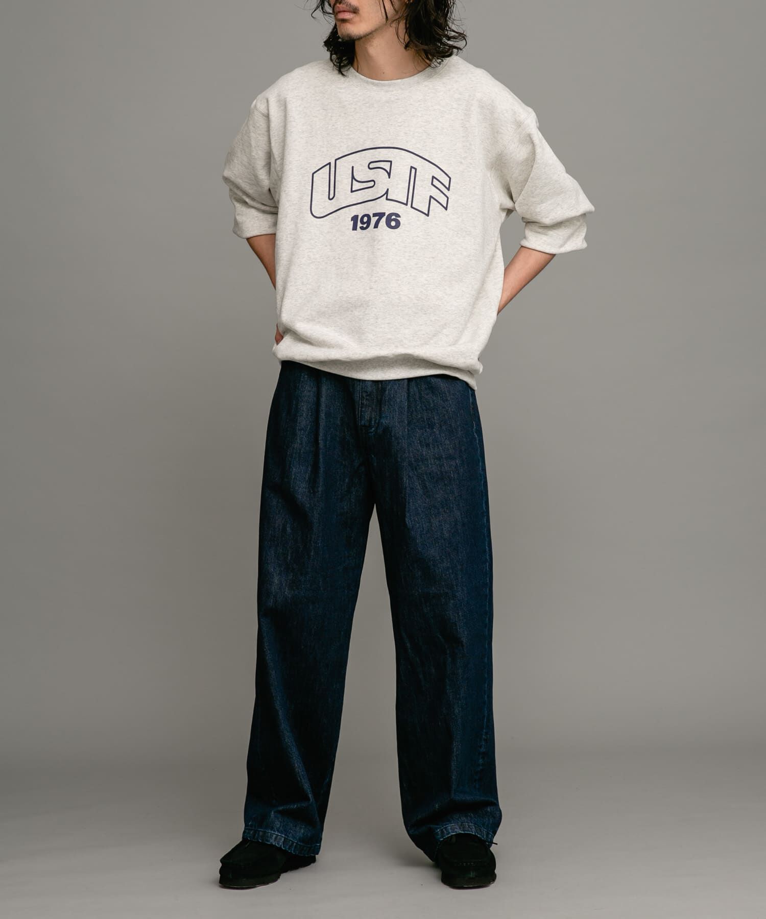 Sonny Label 「タックワイドデニムパンツ」|デニム|