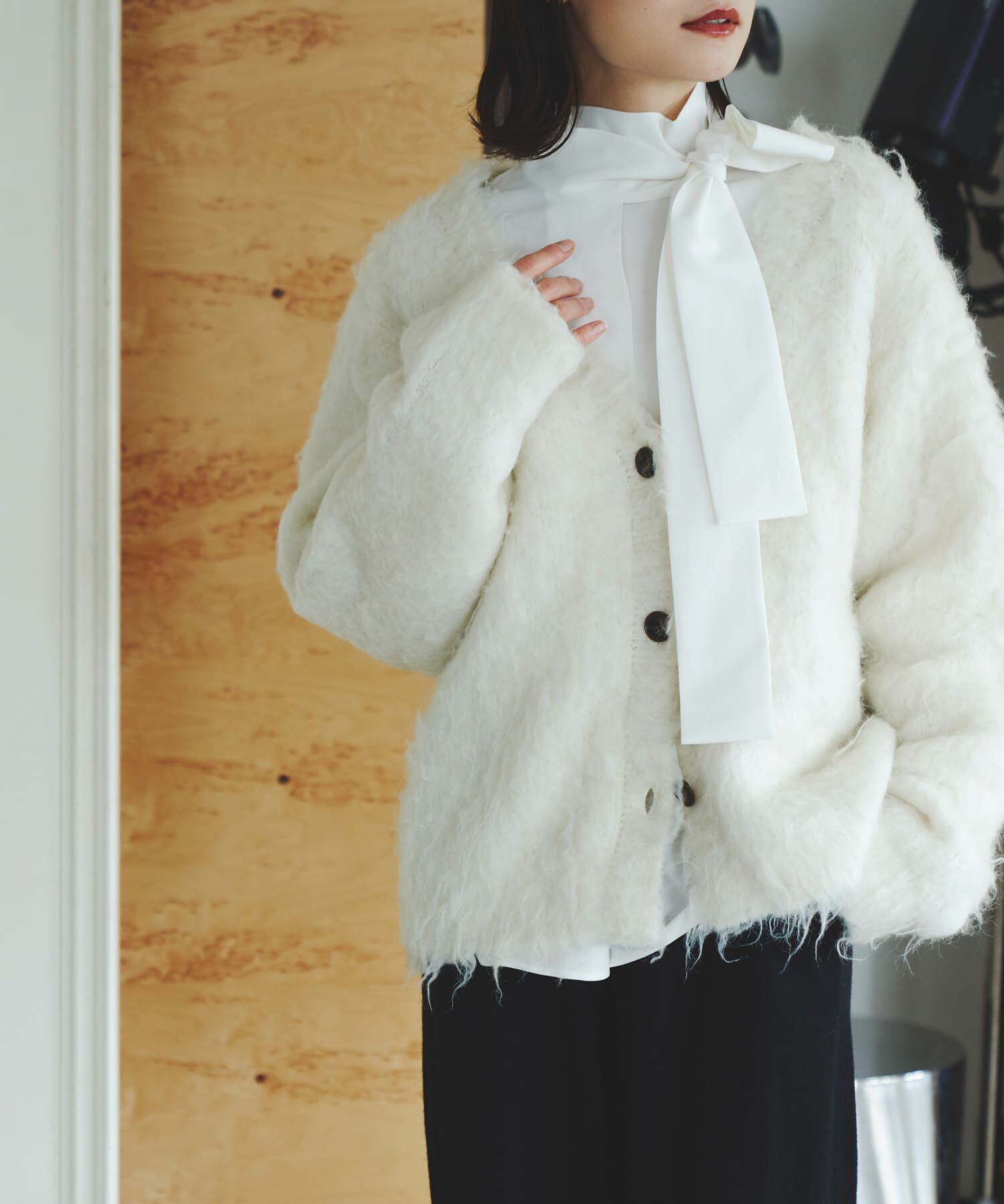 URBAN RESEARCH ROSSO「Mewl　ファーカーディガン」|カーディガン|