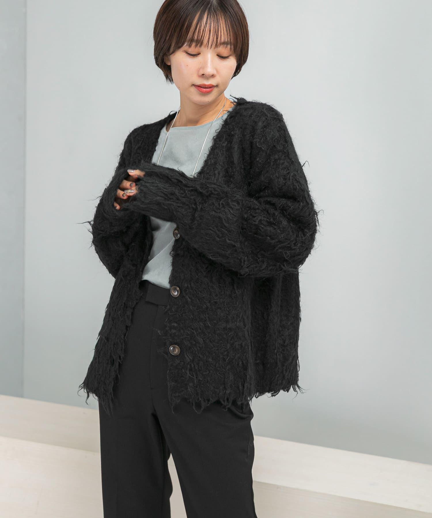 URBAN RESEARCH ROSSO「Mewl　ファーカーディガン」|カーディガン|