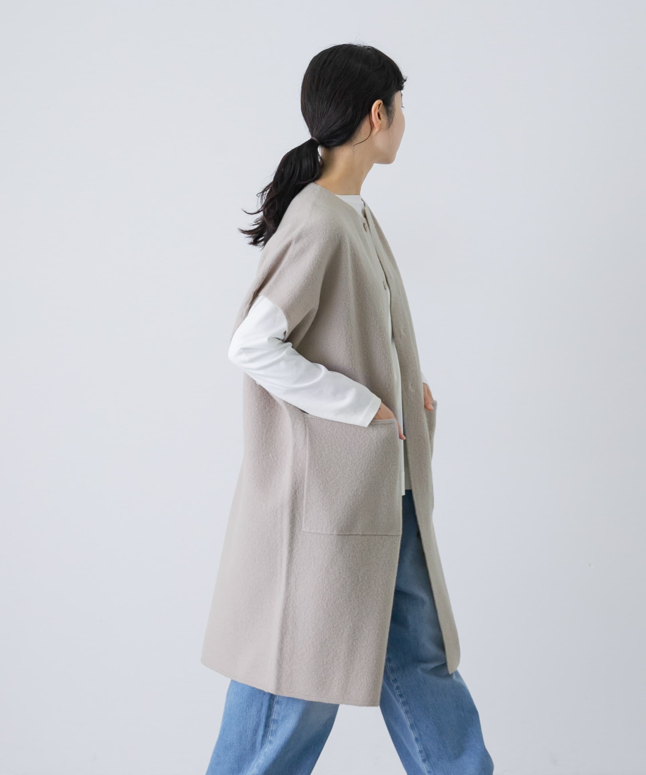 かぐれ「圧縮ウールフレンチロングジレ」|ベスト・ジレ|