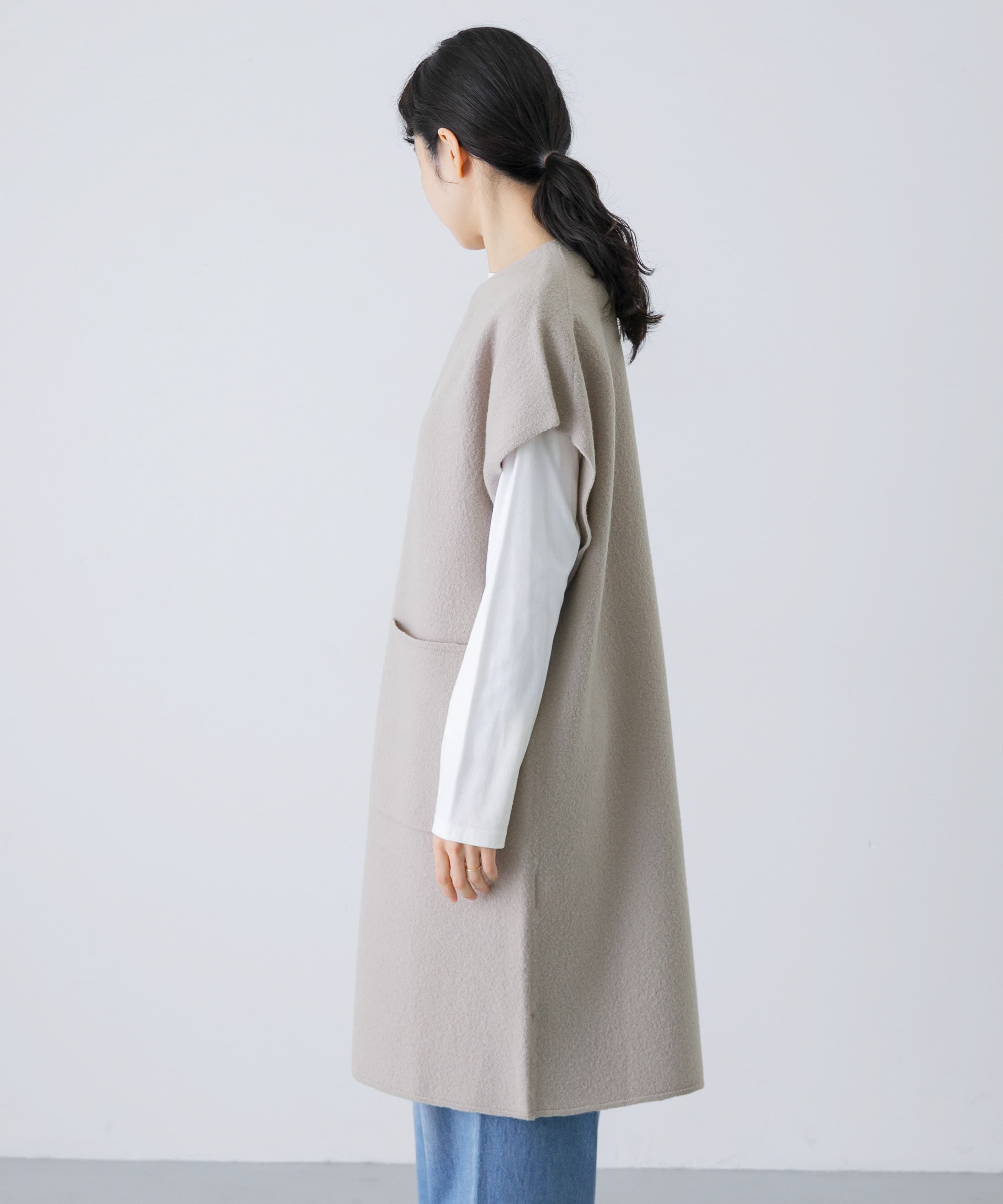 かぐれ「圧縮ウールフレンチロングジレ」|ベスト・ジレ|