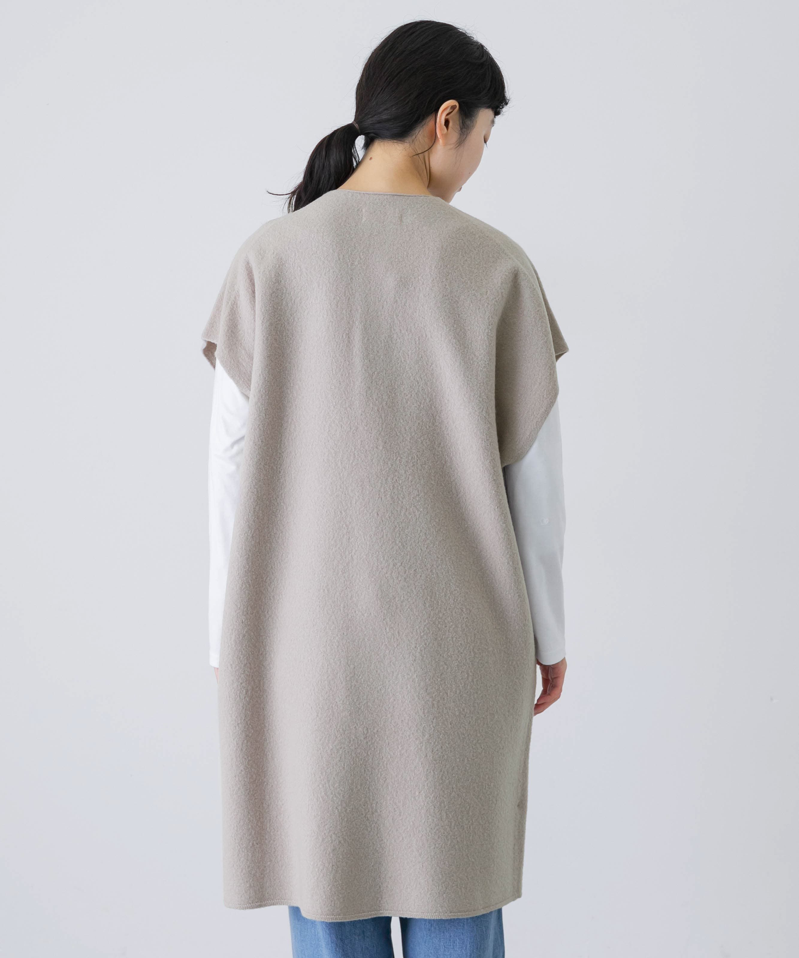 かぐれ「圧縮ウールフレンチロングジレ」|ベスト・ジレ|