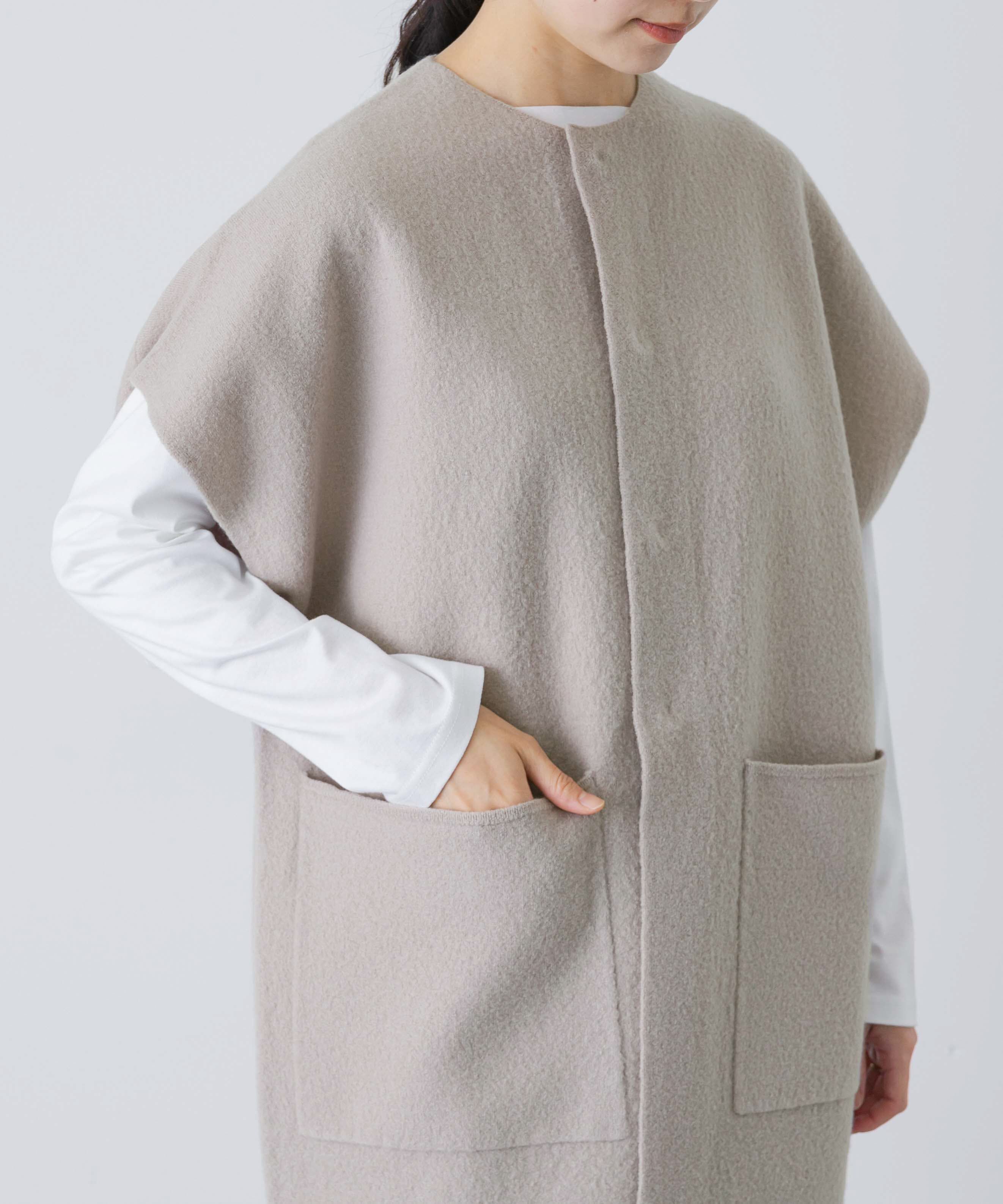 かぐれ「圧縮ウールフレンチロングジレ」|ベスト・ジレ|