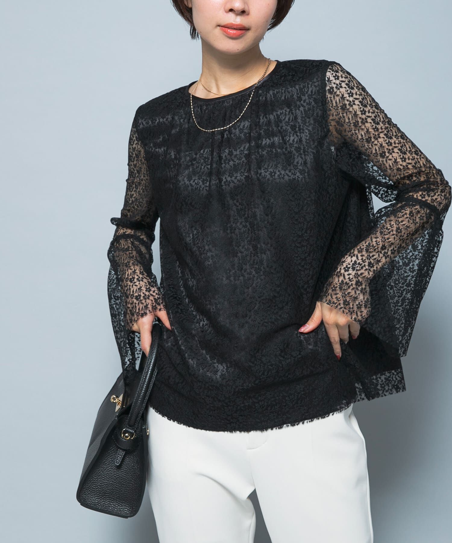 URBAN RESEARCH ROSSO「フレアスリーブレースブラウス」|シャツ・ブラウス|