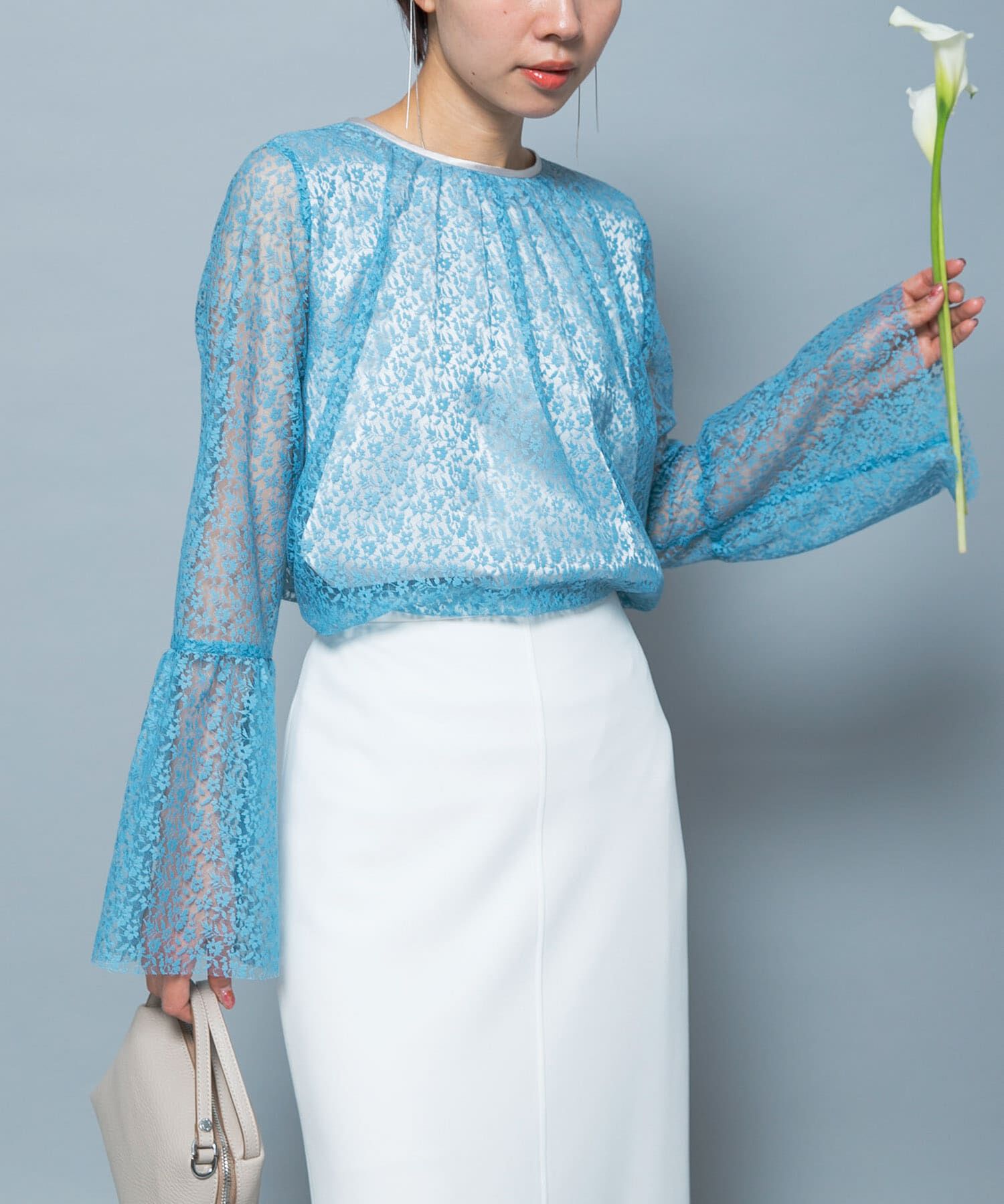 URBAN RESEARCH ROSSO「フレアスリーブレースブラウス」|シャツ・ブラウス|