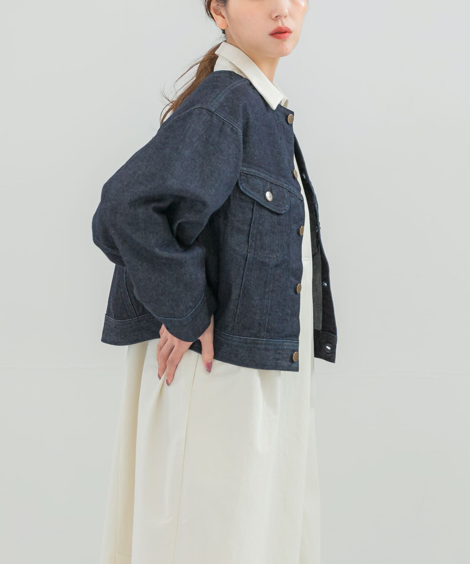 URBAN RESEARCH ROSSO「『別注』Lee101&times;ROSSO　NOCOLLAR SHORT JACKET」|デニムジャケット|
