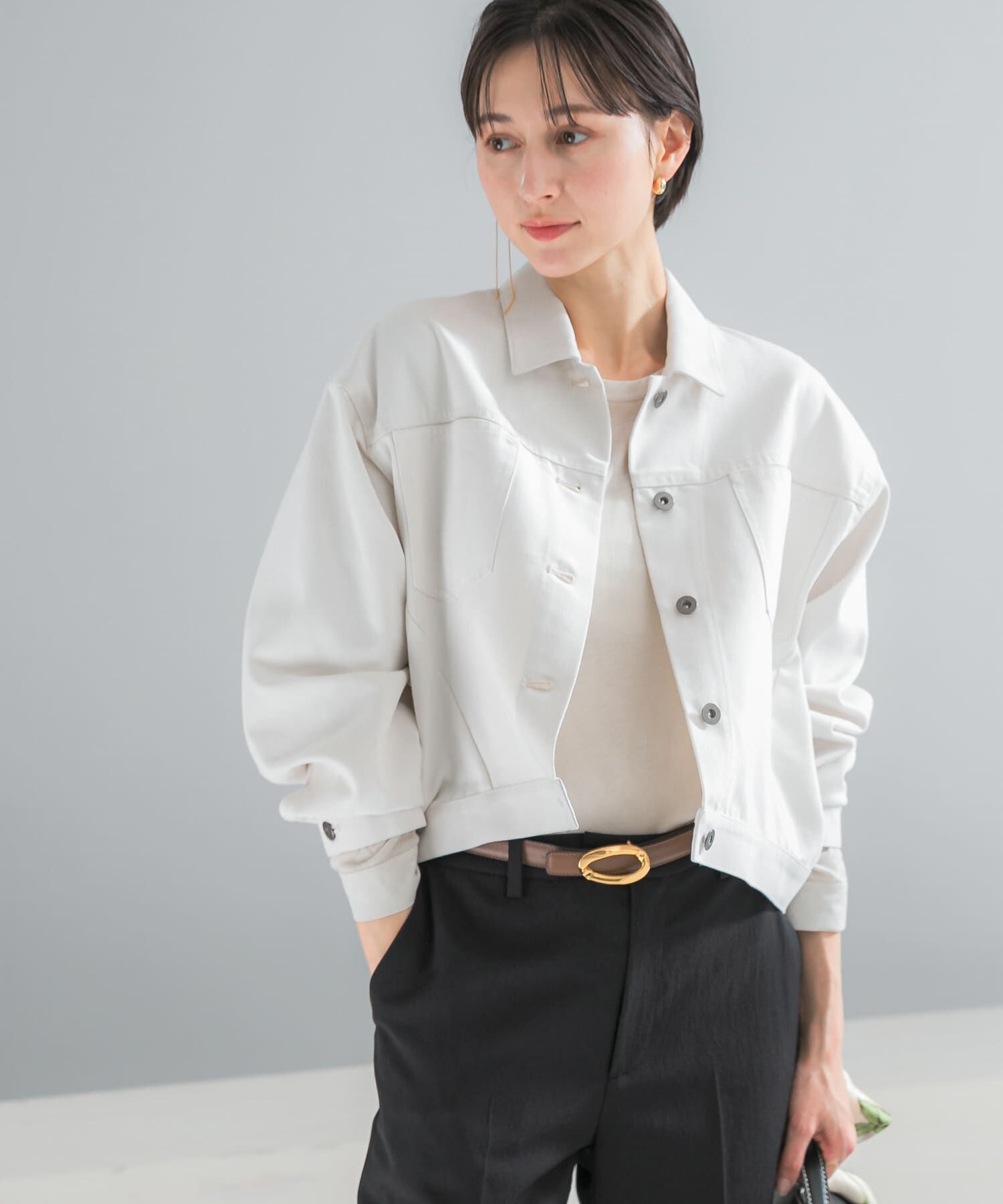 URBAN RESEARCH ROSSO「デニムドルマンジャケット」|デニムジャケット|オフホワイト