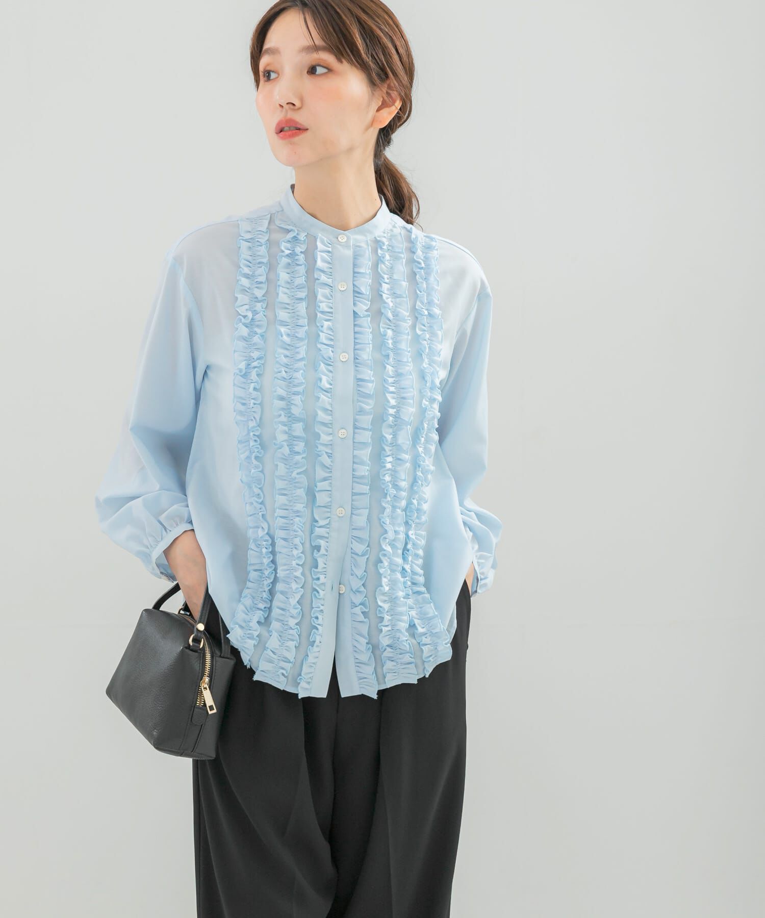 URBAN RESEARCH ROSSO「『WEB限定』フロントフリルデザインブラウス」|シャツ・ブラウス|