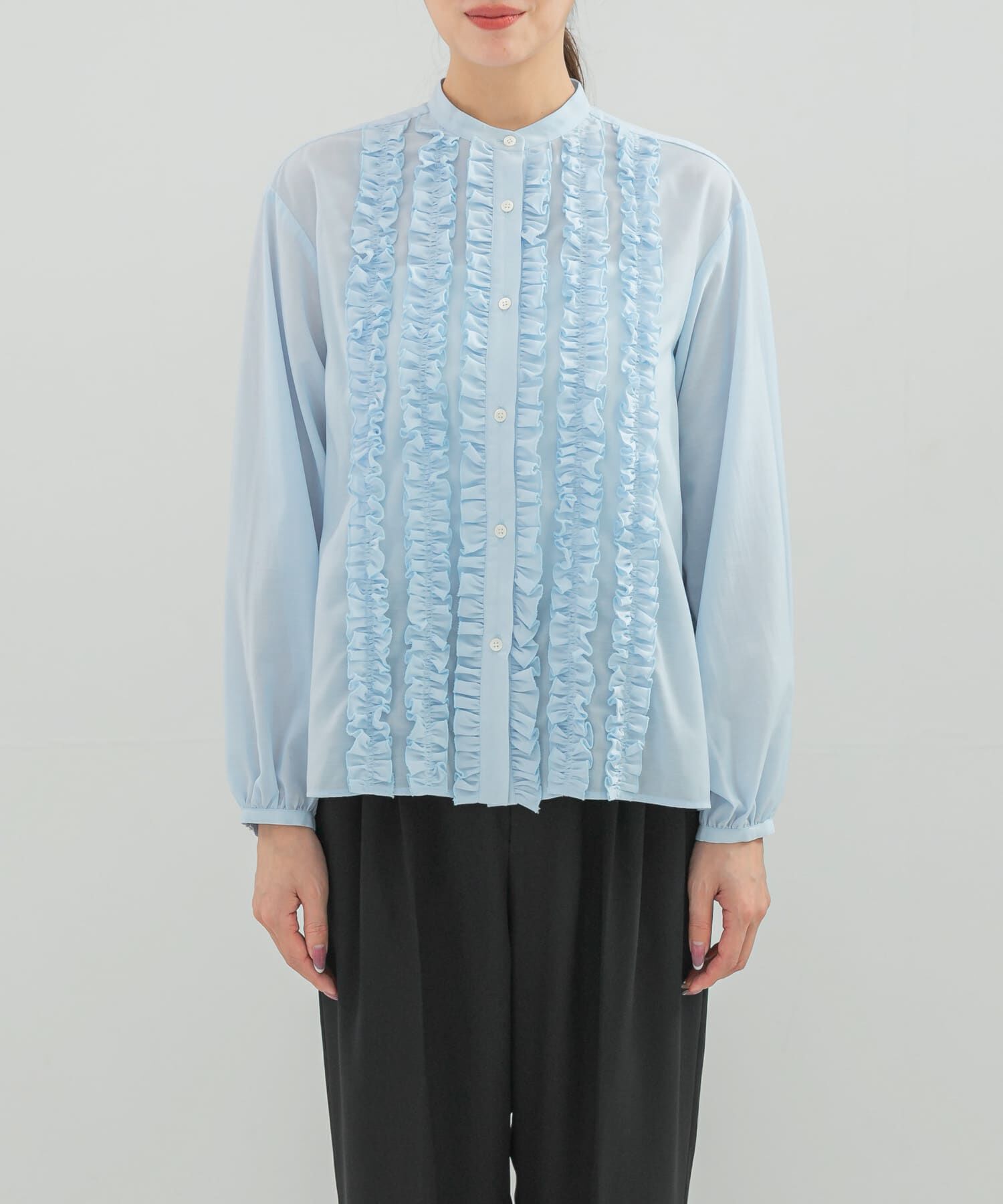 URBAN RESEARCH ROSSO「『WEB限定』フロントフリルデザインブラウス」|シャツ・ブラウス|