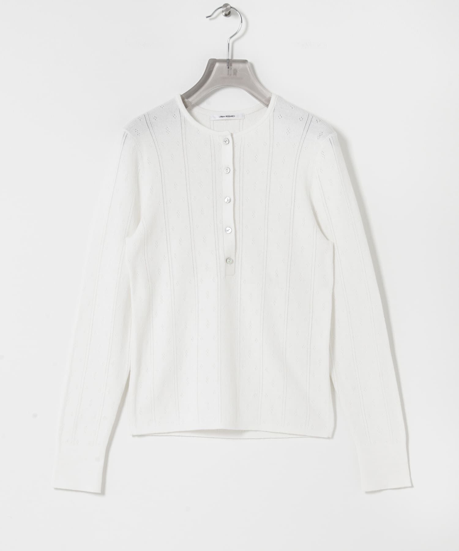 URBAN RESEARCH「パターンメッシュヘンリーネックニット」|ニット・セーター|