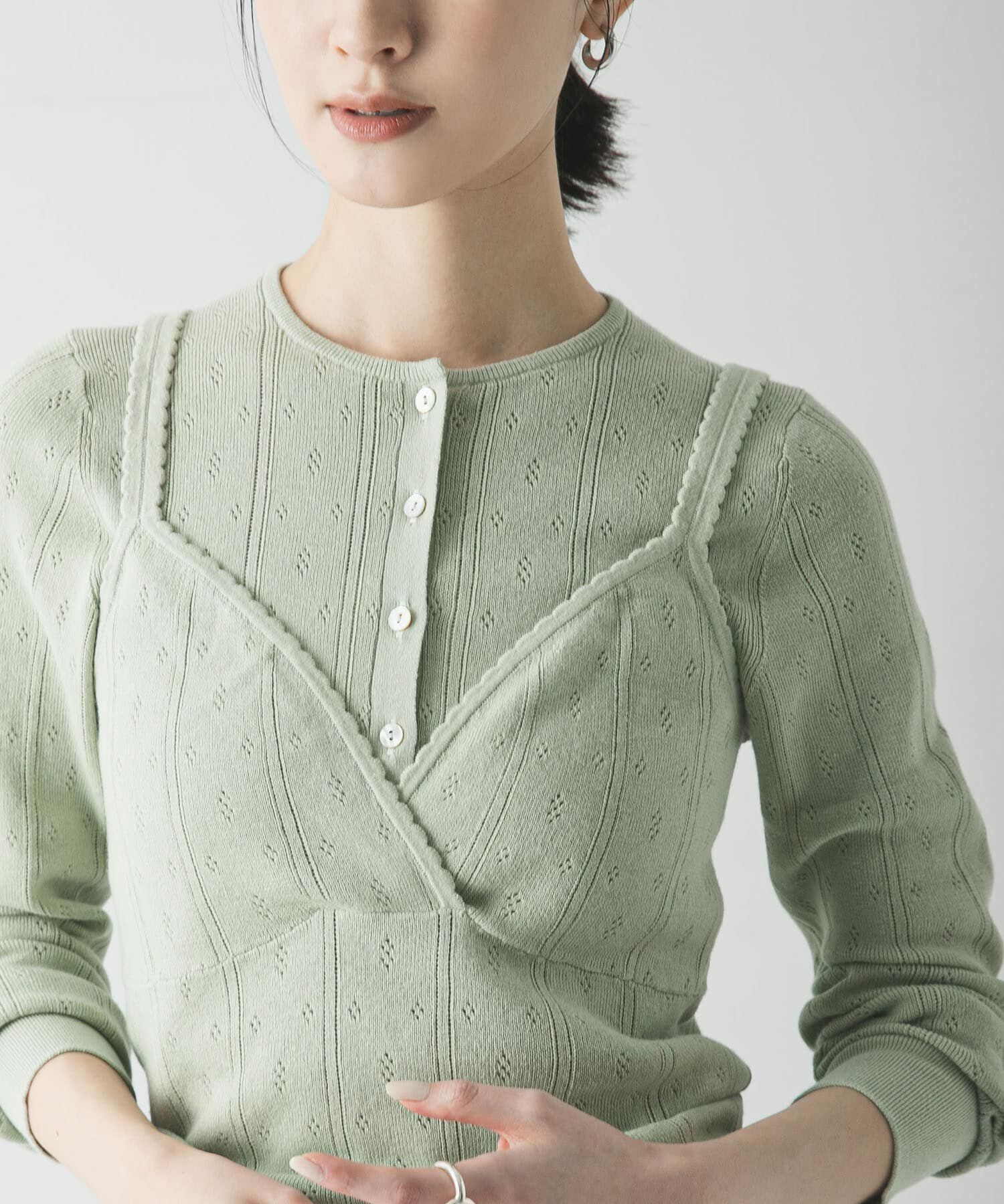 URBAN RESEARCH「パターンメッシュヘンリーネックニット」|ニット・セーター|